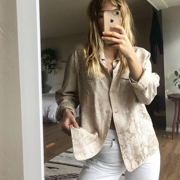 Vintage Cream Silk Blouse - Picture 1 of 5